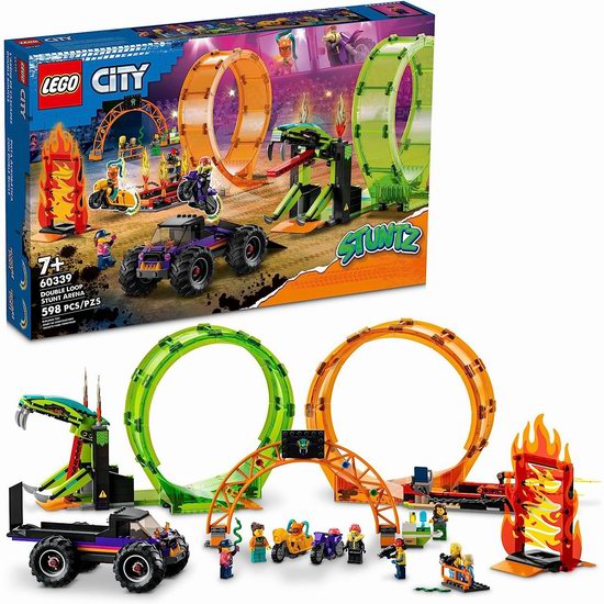  LEGO 乐高 60339 双环特技表演场（598pcs）5折 99.95加元包邮！