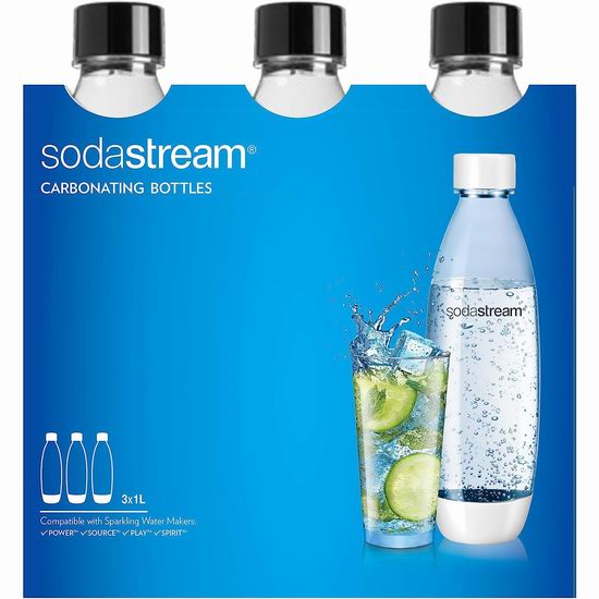  白菜价！历史新低！SodaStream 1升 苏打水瓶3件套3.5折 6.98加元！