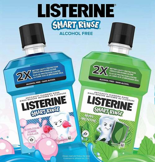  Listerine 儿童防蛀氟化物漱口水500毫升 不含酒精 5.96加元（原价 7.27加元）