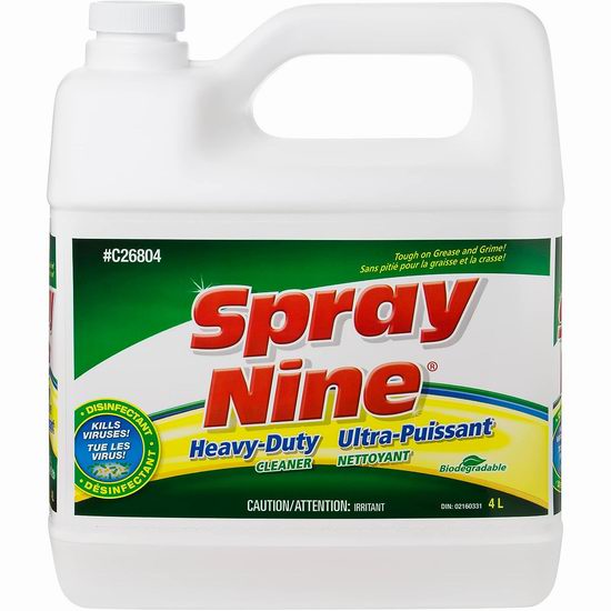  历史新低！Spray Nine 强力消毒杀菌除油去污清洗液（4升）5.6折 16.78加元！