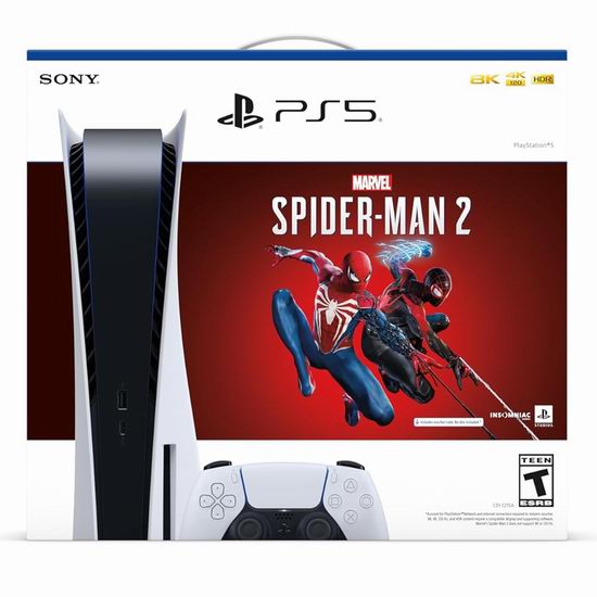 历史新低！新品PlayStation 5 标准版游戏机+ 《蜘蛛侠2》捆绑版$649.96 