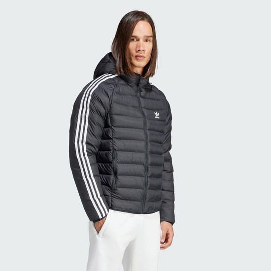  adidas Originals 三叶草 PADDED 经典三条杠 男式连帽防寒服5折 100加元包邮！