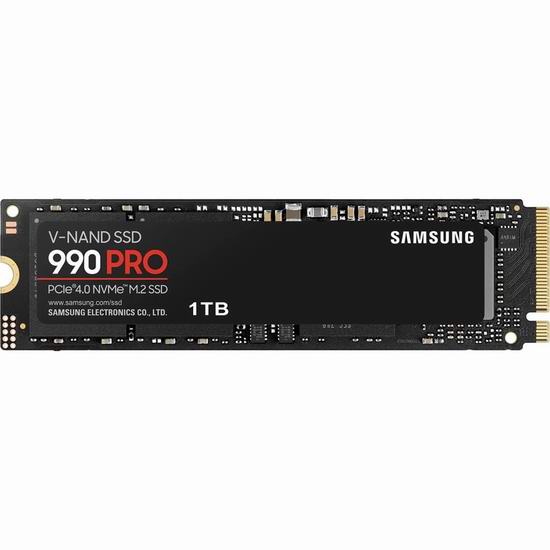  Samsung 三星 990 PRO SSD 1TB PCIe 4.0 M.2固态硬盘6.4折 139.97加元包邮！