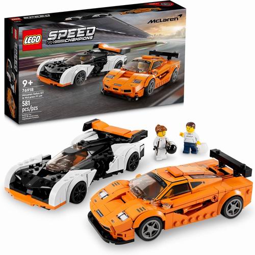  LEGO 乐高 76918 超级赛车系列 迈凯伦 Solus GT 与迈凯伦 F1 LM  36.77加元（原价 44.99加元）