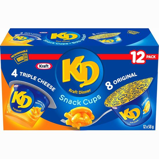  Kraft Dinner 卡夫 芝士通心粉（200克 x 12杯） 12.44加元！