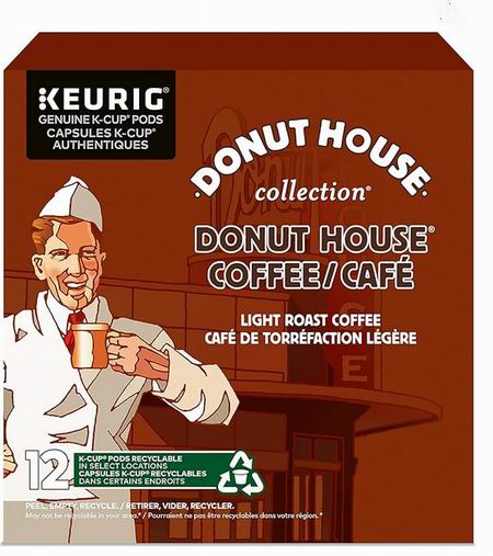  Donut House 系列浅度烘焙 K-Cup 咖啡胶囊12颗 8.36加元（原价 10.99加元）