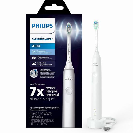 Philips 飞利浦 Sonicare 4100 HX3681/23 声波震动电动牙刷6.5折 54.95加元包邮！9色可选！