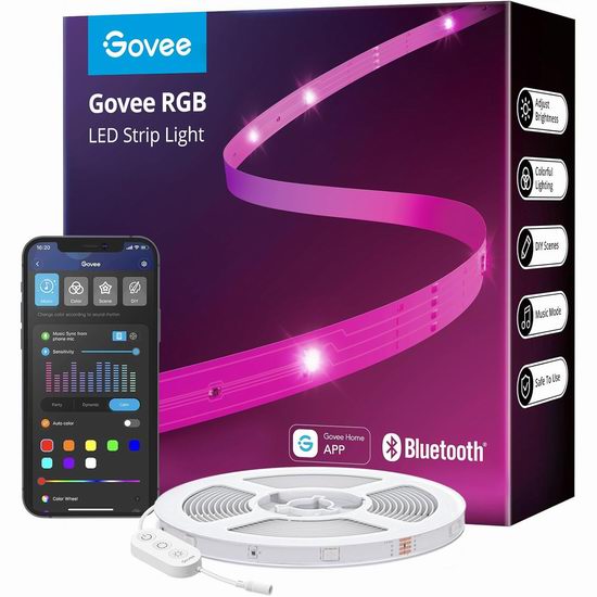  历史新低！Govee RGB 100英尺蓝牙LED炫酷背景灯条4折 19.99加元！
