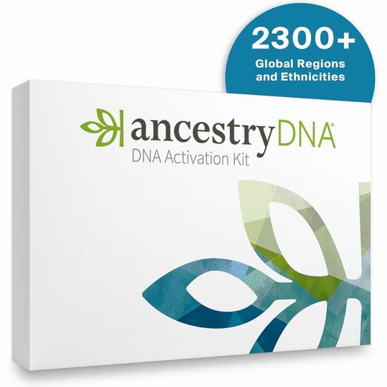  历史最低价！AncestryDNA DNA基因祖源检测、祖源+个人性状检测5.1折 69-79加元包邮！