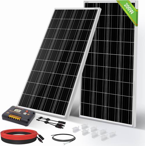  ECO-WORTHY 便携式 200瓦 12伏太阳能电池板入门套件 212.49加元（原价 249.99加元）！适用于房车、露营车
