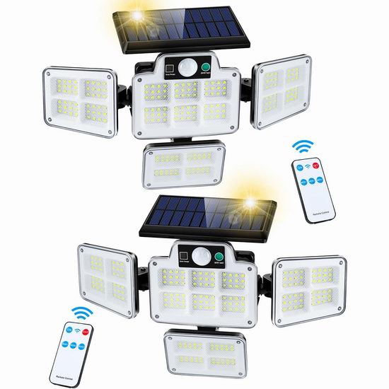  历史新低！WOLOYHEATIE 216 LEDs 3000流明超亮 太阳能运动感应灯2件套4.7折 28.49加元包邮！