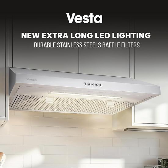  Vesta 500cfm 不锈钢欧式抽油烟机5.9折 200.99加元包邮！