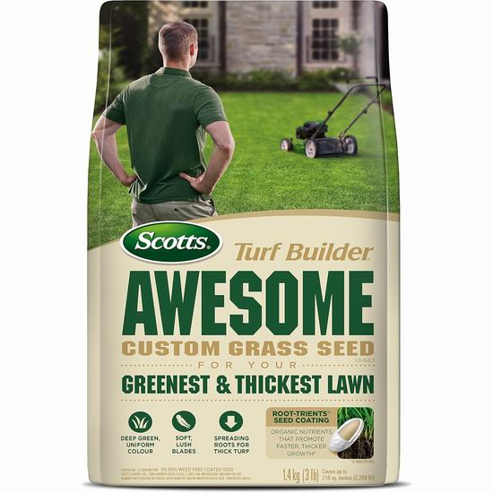  Scotts Turf Builder 优质混合草种1.4公斤装6.8折 17.98加元！