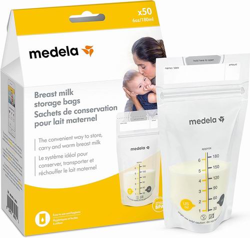  Medela Inc 母乳储存袋 50个 10.99加元（原价 14.99加元）