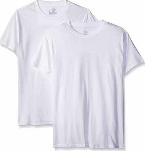  Hanes 男士纯棉无标签圆领T恤 2件装 13.97加元！每件6.98加元