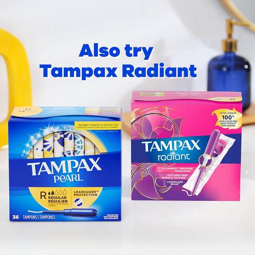  Tampax 丹碧丝 Pearl Tampons 珍珠系列卫生棉条34条 7.04加元（原价 9.99加元）