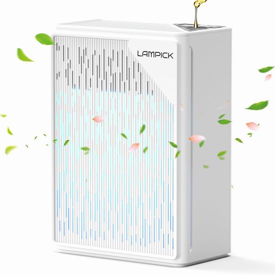 白菜价！LAMPICK 1736平方尺大空间 PM2.5检测 空气净化器3.1折 59.19加元包邮！