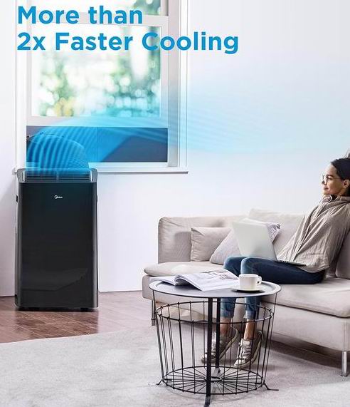  Midea 美的 Duo 12,000 BTU (10,000 BTU SACC) HE变频超静音便携式空调 679.99加元！ 制冷面积高达450 平方英尺