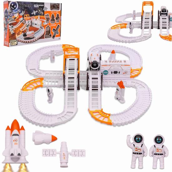  白菜价！历史新低！Krenzo 太空火箭赛车轨道玩具套装2.1折 14.95加元清仓！