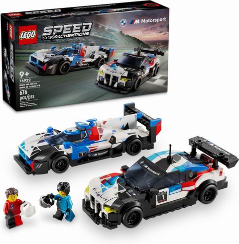  史低价！LEGO 乐高 76922 宝马 M4 GT3 和宝马 M Hybrid V8 赛车 41.98加元（原价 59.99加元）