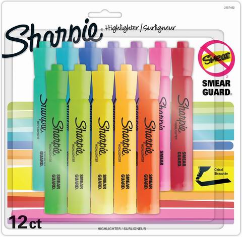  Sharpie 25145 Tank 荧光笔12支装 6.63加元（原价 13.99加元）