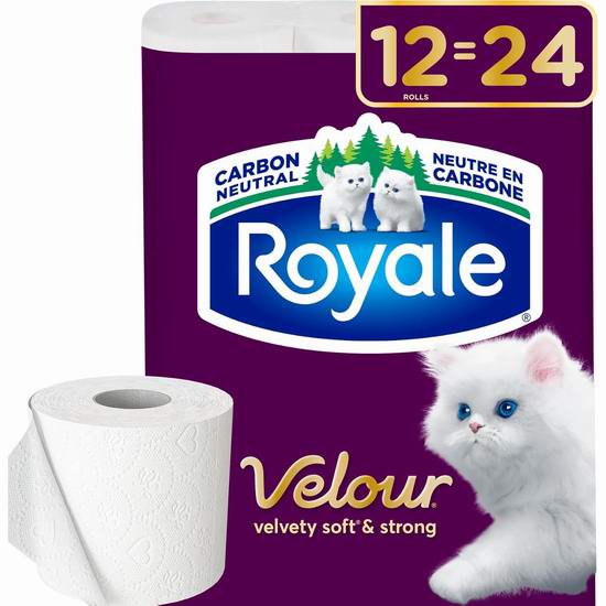 Royale Velour 双层卫生纸12卷装7.9折 7.57加元！