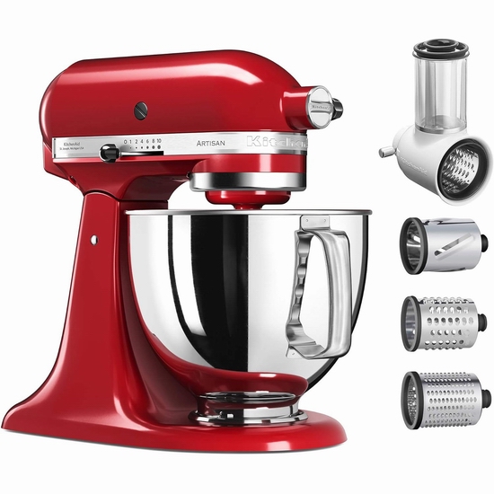 KitchenAid 厨宝 KSM150FBER Artisan 名厨系列5夸脱多功能厨师机+切菜附件套装7.6折 399.99加元包邮！会员专享！