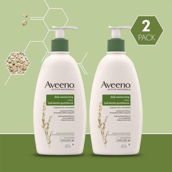  Aveeno 燕麦精华保湿乳液（532毫升x2瓶）17.04加元（原价 25.21加元）