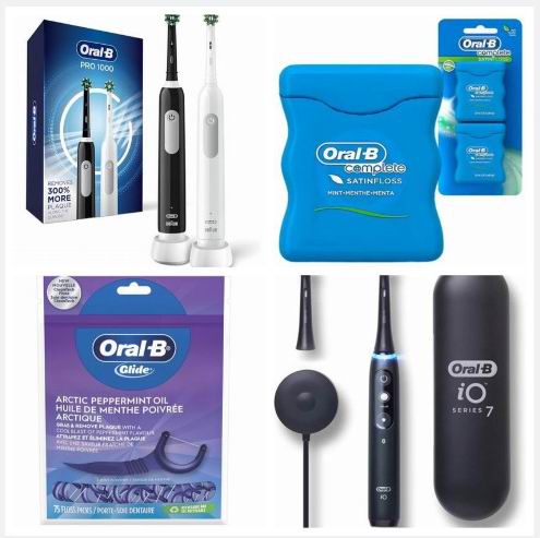  Oral-B 口腔护理用品大促：牙线75支 3.77加元、牙刷6支 6.62加元、Oral-B Pro 1000 电动牙刷 带 1个刷 69.12加元