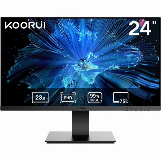  KOORUI 24英寸 P02 75Hz 全高清护眼电脑显示器6.6折 98加元包邮！