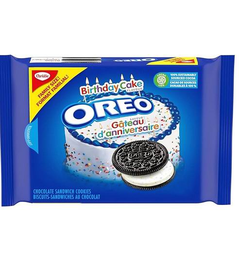  OREO 生日蛋糕巧克力夹心饼干482克  4.27加元（原价 6.29加元）