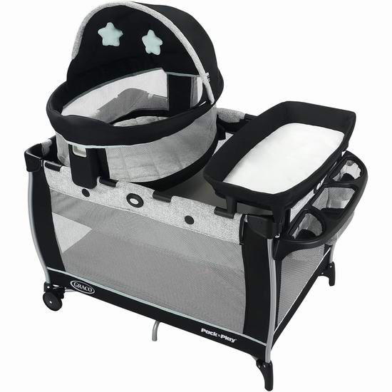  Graco Pack 'n Play Travel Dome LX 二合一 多功能婴儿摇篮/豪华游戏床6.5折 229.47加元包邮！2色可选