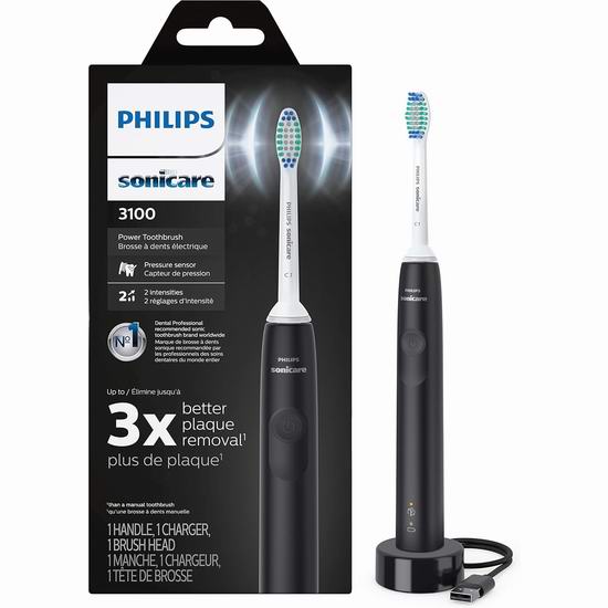  历史最低价！Philips 飞利浦 Sonicare 3100 HX3681/04 声波震动电动牙刷6.1折 39.96加元包邮！