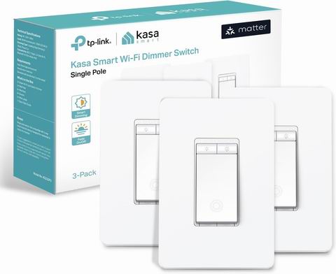  TP-Link Kasa Matter 智能 Wi-Fi 调光开关 56.46加元（原价 73.93加元）