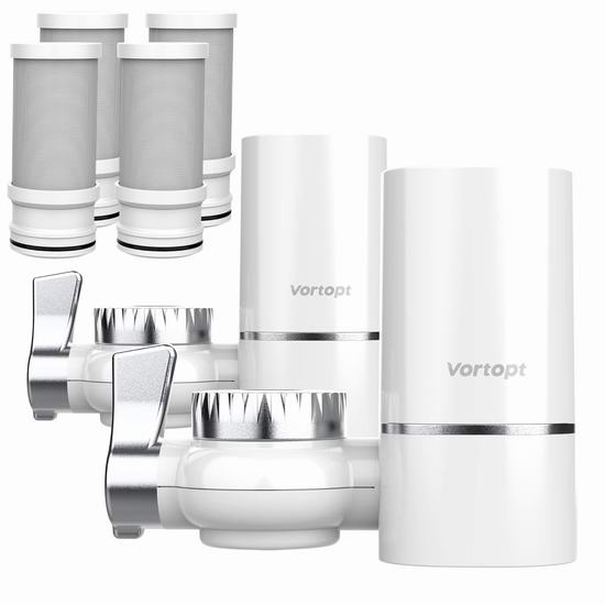  Vortopt 水龙头净水器2件套4.8折 29.99加元！含4个滤芯！免税！