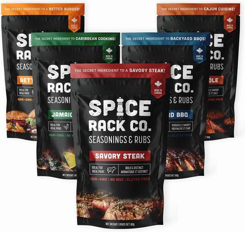  Spice Rack Co  5种烧烤香料/调味料 36.99加元！每袋7.4加元