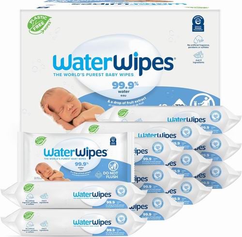  WaterWipes 婴儿湿巾 清洁敏感小屁屁  12包×60张 45.59加元（原价 57加元）+包邮！