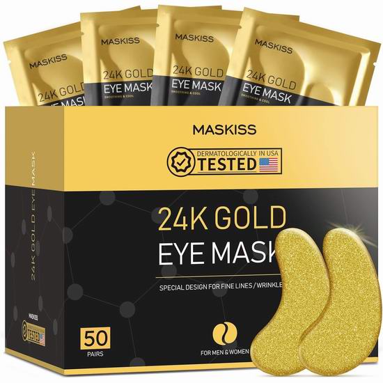  历史新低！Maskiss 抗衰老浮肿黑眼圈 24K黄金胶原蛋白眼膜（50对）6折 19.79加元！