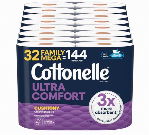  Cottonelle 超舒适卫生纸32卷（ 相当于普通 144 卷）40.37加元（原价 49.99加元）