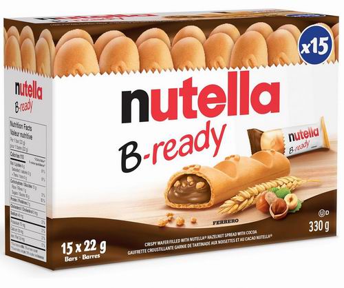  NUTELLA B-READY 榛子巧克力夹心饼干棒15块装 9.42加元（原价 11.49加元）