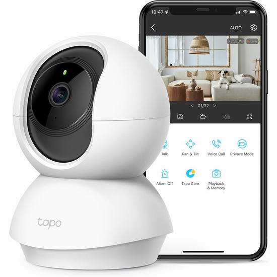  历史新低！TP-Link Tapo C210 2K超高清 360°运动跟踪 室内安防摄像头4.6折 22.99加元！