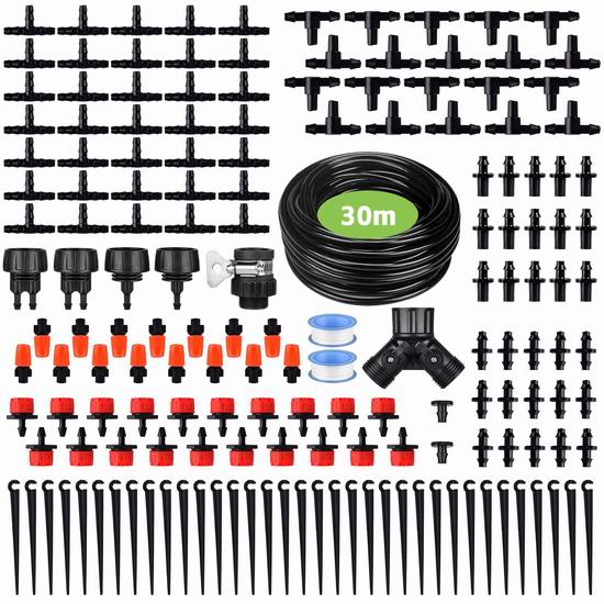 历史新低！toptry 30米 DIY自动微型花园灌溉系统166件套6折 14.99加元！