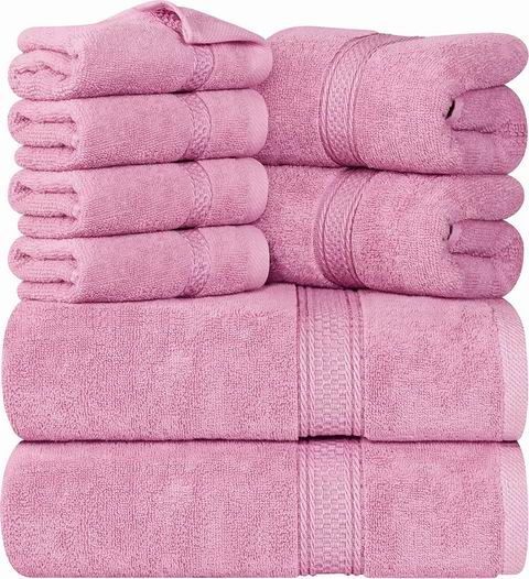  Utopia Towels 高级纯棉浴巾8件套 36加元（原价 44.99加元）！多色可选