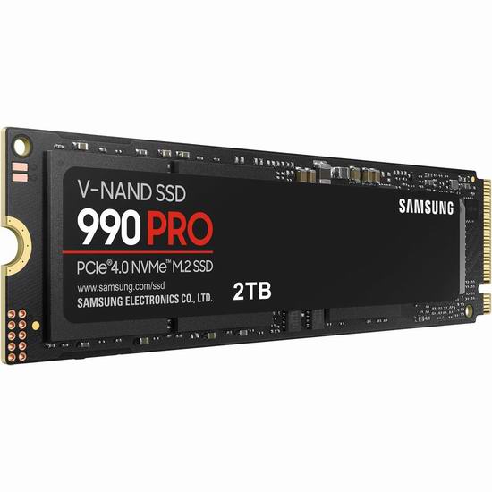  Samsung  三星 990 PRO SSD 2TB PCIe 4.0 M.2固态硬盘6.5折 219.97加元包邮！